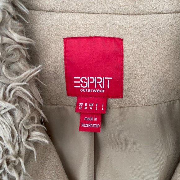 Esprit Penny Lane With Fur Trim Women Jacket Fur Coat Size M - Picture 8 of 12